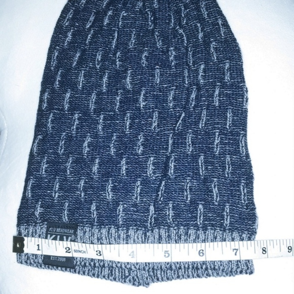Blue Soft Knitted Lightweight Wool Slouchy Beanie - Picture 4 of 4